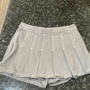 J. Galt Maliyah Pleated Denim Skort Grey Mini Skirt